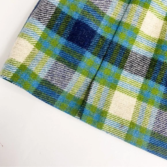 Boden Plaid Mini Skirt Blue Green Tweed UK 10 | US 6 - Picture 2 of 5